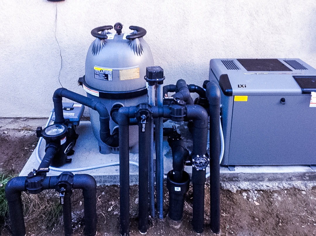 Swimming pool equipment. This was part of a larger project. The previous pool company abandoned the new-build job and The Pool Pro finished it.